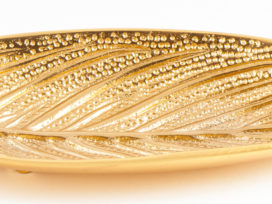 Alternative view of Räucherstäbchenhalter Blatt aus Metall vergoldet ca. 25 cm