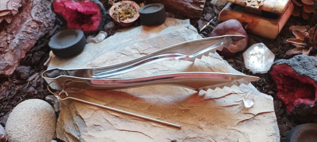 Räucherzange Edelstahl 16 cm