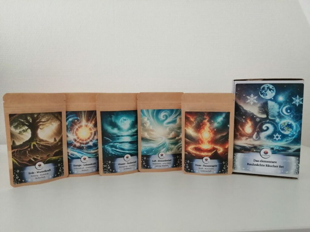 Räucherset Rauhnächte – 5 Elementar-Mischungen für Erdung, Reinigung & Energie (5 x 25g)